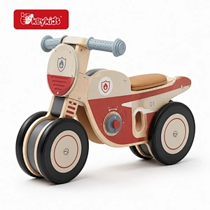 Wooden Toddler Balance Bike Retro Motorcycle Style Ride on Toy With Handlebar Padded Seat Kids Walking Training Push Car W16C374